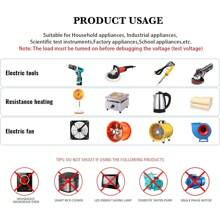 Variable Speed Controller For Router Fan Electric Motor Rheostat 120V Adjuster - US A Type Plug(110-127V) - View 10