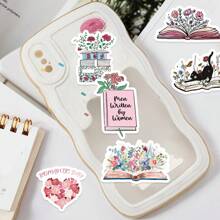 30 Stücke Retro-Stil Blumen- und Buch-Aufkleber, kleine Dekorationsempfehlungen, kreative Dekorationsaufkleber in verschiedenen Stilen. Geeignet für Fotoalben, Tagebücher, Tassen, Laptops, Handy, Scrapbooks, Zeitschriften