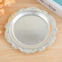 4 peças/1 conjunto Prato de Bolo de Metal, Bandeja de Chá da Tarde, Pastelaria, Porta-copos de Sala de Estar Doméstica, Prato de Lanche, Prato de Frutas, Prato de Armazenamento de Joias, Ornamentos, Cozinha, Presente de Natal