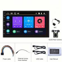 Double Din Car Stereo Radio 7'' HD Touch Screen For Android Auto Universal Car MP5 Player Support Hands-Free Calls FM/TF/USB Steering Wheel Control Mirror Link Rear View Camera(Optional) - 帶相機 - 查看 2