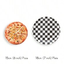 Black & White Checkered Disposable Paper Plates, Checkerboard Party Supplies, Serves 24 Guests, Suitable For Parties, Celebrations, Birthdays, Gifts