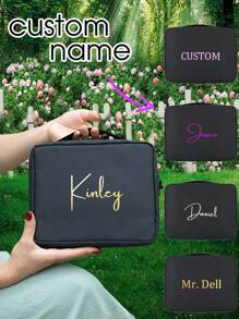 Customized Printed Waterproof Plaid Toiletry Bag, Cosmetic Organizer - Multicolor - View 1