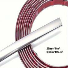 5M/197 Zoll Auto Chrom Zierleiste - Elektroplattierte Hochglanz-Oberfläche für Karosserie & Fenster, kratzfeste Stoßstangenschutz, Türkantenschutz Autotürkantenleiste für Auto, SUV, Lkw