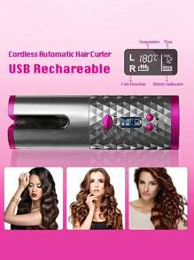 WEEME Automatic Curling Iron - Wireless Auto Curling Wand, Portable Styling Hair Curler Suitable For Fine & Soft Hair - Multicolor - View 2