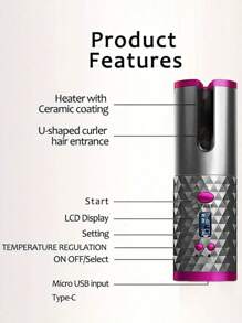 WEEME Automatic Curling Iron - Wireless Auto Curling Wand, Portable Styling Hair Curler Suitable For Fine & Soft Hair - Multicolor - View 8