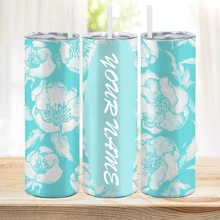 1 件 20 盎司不锈钢个性化咖啡杯，带自定义名称，可重复使用的真空隔热定制咖啡杯，带有花朵图片和文字，是送给女性妻子母亲的 DIY 礼物，非常适合求婚日、婚礼、订婚、母亲节、周年纪念日 - 20oz Straight Tumbler 3 - 查看 8