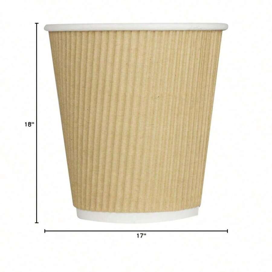 10 Oz Ripple Paper Hot Cup (90mm Diameter), Kraft (Case Of 500) | SHEIN USA