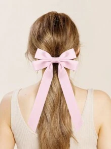 2Pcs Silky Satin Hair Bows And Ribbons Alligator Clips For Ponytail Holders, Hair Accessories For Girls, Toddlers, And Teens