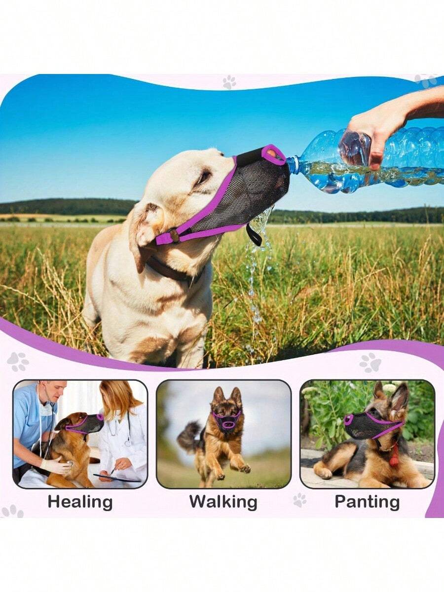 Muselière pour chien, muselière en maille pour chiens de taille moyenne et grande avec design d