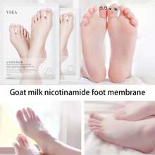 足部去角质，5 对山羊奶烟酰胺足膜，足部护理，适用于干燥、老化、开裂的足部去除老茧，柔嫩滋润双脚