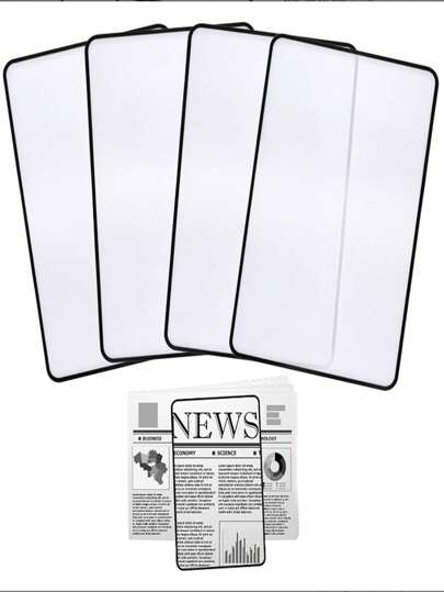 1/2/3Pcs Page Magnifying Sheet 3X Lightweight Optical Plastic Fresnel Lens Bookmark Flat Magnifier For The Elderly And People With Low Vision Reading Small Prints, Maps And Books