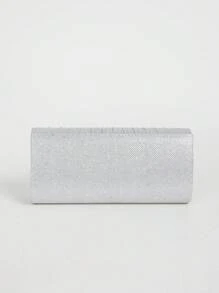 Women's Evening Clutch Bag, Shiny Envelope-Style Handbag With Detachable Chain Strap, Suitable For Weddings And Parties - Silver - View 7