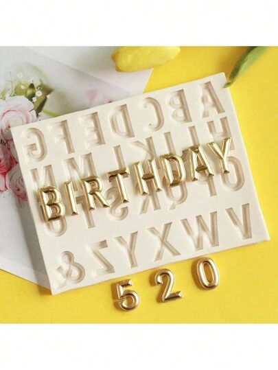 1 gói khuôn làm bánh sô cô la fondant chữ cái A-Z bằng silicon 3D, khuôn fondant silicon, dùng để trang trí bánh sinh nhật, kẹo sô cô la, dự án thủ công DIY