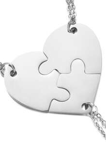 3pcs/4pcs/5pcs/6pcs/7pcs/Set Fashion Gold Plating Stainless Steel Customized Laser Name Letter Puzzled Heart Pendant Necklace For Friend For Family,Gold,Stylish,Colorful,Vintage,Hipster,Simple,Y2k,2000s Fashion,Custom,Personalized,Unique,Ideal Gifts For Him,Ideal Gifts For Her,Her,Boyfriend,Girlfriend,Dad,Mom,Family,Friends,For Anniversaries,For Birthdays,For Graduation,For Prom,For Party,Jewelry Women