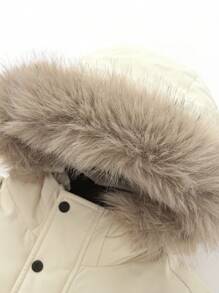 Balabala Cold-Resistant And Waterproof Outdoor Down Jacket With Fur Collar, Winter 2024 Collection - Khaki - View 6