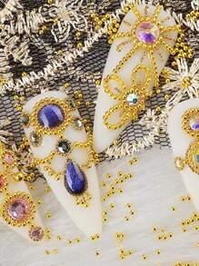 12 Fächer Nagel Perlen mit 1 Stück Magnet Picker Tool, 3D 12 Fächer Gold Silber Kaviar Perlen Metall Nagel Dekoration Edelsteine gemischte Größen Gold Silber Stahlkugeln Nail Art Design Dekoration Maniküre DIY Zubehör Metall Charm Mini Kaviar Nagel Perlen Kristall Dekoration Nägel