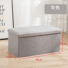 Large Seater Folding Storage Ottoman Pouffe Bench Seat Blanket Toy Chest Box UK Back To School Dormitory Storage - Grey - View 3