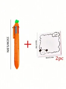 1 bút bi 6 màu hình cà rốt + 2 giấy nhớ hoạt hình hình cà rốt bút bi 6 màu hình hoạt hình dễ thương bút màu sổ tay học sinh bút nhiều màu sáng tạo đơn giản hoạt hình 50 ghi chú, ghi chú hay quên của học sinh, tin nhắn văn phòng, nhãn dán N Times, nhãn dán trang trí sổ tay - nhiều màu - Xem 9