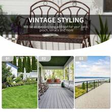 Outsunny 2 Seater Metal Garden Park Bench Outdoor Rocking Chair Swing Bench Loving Seat Bronze - Red - View 3