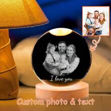 1 peça, luz noturna de bola de cristal LED personalizada - lâmpada fotográfica personalizada para decoração de casa e escritório | Presente ideal para casais, pais e entes queridos em ocasiões especiais, bola de cristal com foto personalizada, luz noturna com foto personalizada, dia dos namorados, decoração para o dia dos namorados, antimofo, elegante, adorável, colorido, personalizado, único. Presentes ideais para amigos, filho, filha, estudantes, trabalhadores, crianças, escola, casa, escritório, aniversário, formatura, renovação da casa, multifuncional, durável, ornamental, reutilizável, requintado, elegante, de alta qualidade, colorido, moderno, personalizado, personalizado, único, presentes ideais para ele, presentes ideais para ela, namorado, pai, namorada, mãe, família, amigos, sala de chá, casa, jardim, escritório, para aniversários, para o dia dos namorados, para o dia das mães, para aniversários, para o dia dos pais, para formatura, para casamentos, para inauguração de casa.
