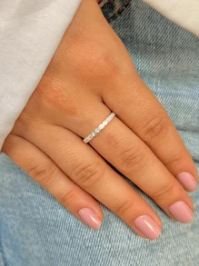 925 Sterling Silver Wedding Ring - 聯盟餐邊櫃 - 查看 3