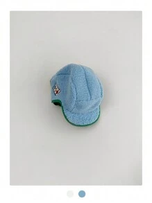 1 件装软帽檐新款冬季保暖刺绣羊毛绒棒球帽，时尚情侣儿童款，酒红色蓬松字母帽，秋冬 - 彩色 - 查看 18