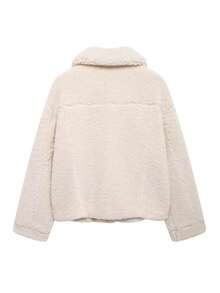 Winter Casual Fleece Lapel Jackets For Women Fuzzy Long Sleeve Button Up Warm Teddy Coats Female Fashion Outerwear