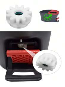 1/2pcs Microfiber Mop Gear Replacement Parts Suitable For Mop Bucket, O-Cedar EasyWring RinseClean Accessories - White - View 4