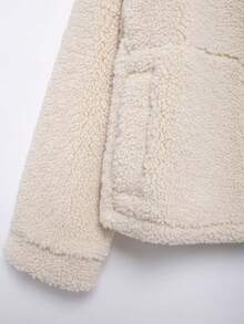 Winter Casual Fleece Lapel Jackets For Women Fuzzy Long Sleeve Button Up Warm Teddy Coats Female Fashion Outerwear