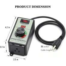 Variable Speed Controller For Router Fan Electric Motor Rheostat 120V Adjuster - US A Type Plug(110-127V) - View 11