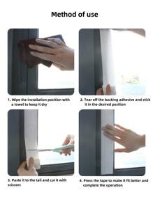 1 卷 5 米长窗户挡风条密封胶带，门窗缝隙防风雨密封，冬季隔热膜 - 白色 - 查看 4