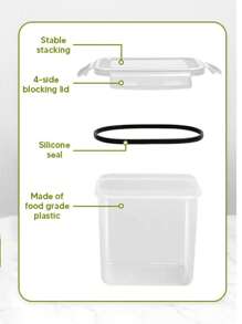 24pcs Airtight Food Storage Containers With Labels And Markers, Capacity For Cereal, Pasta, Flour, Sugar - Dishwasher  - Perfect For Back To School, College, And Kitchen Organization. - Đen và trắng - Xem 8