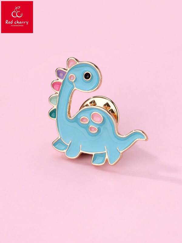 1 قطعة دبوس إبزيم للفتيات من سبيكة الزنك المطلية بالمينا بتصميم ديناصور ملون جذاب، مناسب لتزيين الملابس والقبعات والمجوهرات