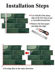 10pcs Faux Ceramic 3D Wall Stickers, Removable & Easy To Install, Waterproof Self-Adhesive Wall Paper, Suitable For Kitchen, Furniture Renovation, Bathroom, Room Decor, Holiday Party Background