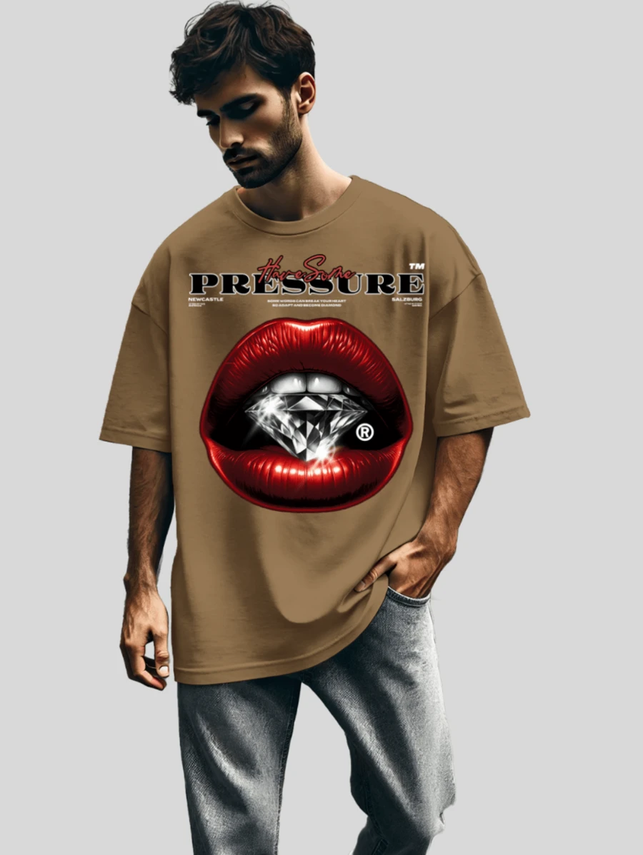 Men's T-Shirt Oversized Streetwear Fashion Fitness Anti Cardio Wolves Launch Gym Workout Bodybuilding - Màu be - Xem 1