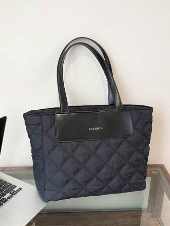 大容量时尚菱形单肩包，秋冬百搭