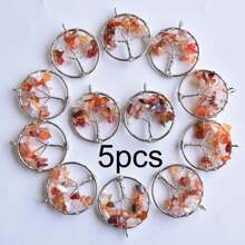 5pcs/set Creative Tree Detail Round DIY Pendant For Women For DIY Jewelry Making - Multicolor - View 10