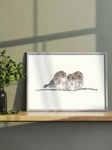 1 tấm áp phích nghệ thuật in màu nước hình chim - Tranh vải canvas không khung trang trí tường cho phòng khách, phòng ngủ, văn phòng tại nhà - Tranh treo tường chủ đề chim động vật theo phong cách nghệ thuật hiện đại Art Deco Retro - Tranh nghệ thuật bằng mực trong nhà để trang trí nhà cửa, theo chiều ngang - Art Deco, hiện đại, phong cách cổ điển - Thích hợp cho mọi mùa - Nhiều màu - Xem 1