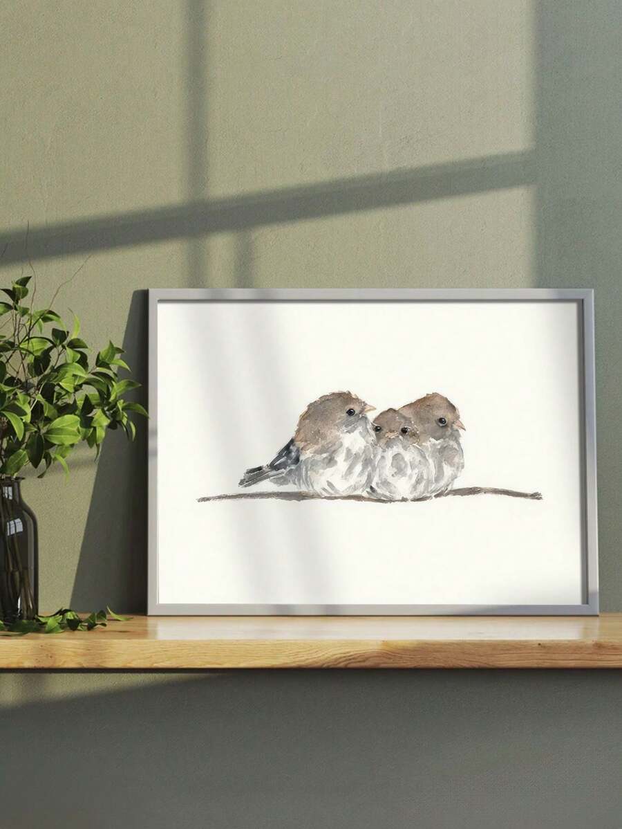 1 tấm áp phích nghệ thuật in màu nước hình chim - Tranh vải canvas không khung trang trí tường cho phòng khách, phòng ngủ, văn phòng tại nhà - Tranh treo tường chủ đề chim động vật theo phong cách nghệ thuật hiện đại Art Deco Retro - Tranh nghệ thuật bằng mực trong nhà để trang trí nhà cửa, theo chiều ngang - Art Deco, hiện đại, phong cách cổ điển - Thích hợp cho mọi mùa - Nhiều màu - Xem 1