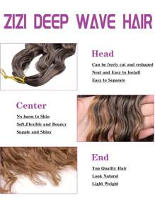 Cheveux au crochet de vagues océaniques, 30 pouces Cheveux noirs et or à ondes profondes pour tressage pour femmes Extensions de cheveux frisés synthétiques au crochet Cheveux tressés ondulés au crochet