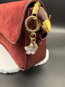 HAILIAN 1 件轻质合金材料樱花钥匙扣 Delie 花朵设计带吊牌适合包包汽车情侣生日节日礼物冬季女士礼物 - 白色 - 查看 6