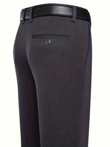 1 Pair Men's Thickened Business Casual Pants, Warm For Autumn/Winter Commuting