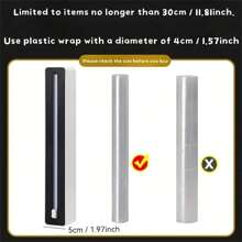 Easy-Cut Cling Film Dispenser With Suction Cup - Reusable Plastic Wrap Cutter For Kitchen, Restaurant & Supermarket Use - Perfect For Fruits & Vegetables - Multicolor - View 8