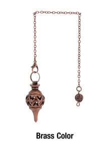 1 pieza Péndulo de metal color oro de cobre para escrutinio, meditación, equilibrio de chi, sanación corporal, chakra y espiritualidad - Péndulo - Ver 11