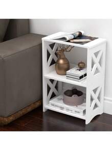 Bedside Table White Drawer Cabinet Small Side End Table Nightstand Storage Shelf - White - View 10