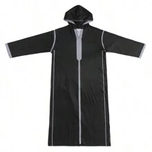 Herren Farbblock Langarm Kapuzen Poncho Robe im mittleren Osten-Stil