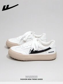 WARRIOR Women's 1 Pair Lightweight Lace Up Low-Top Casual Shoes, Versatile Flat Walking Sneakers, Fashionable & Comfortable, Breathable Women Sports Shoes