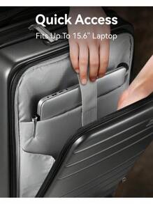 22149 LUGGEX 行李箱套装 2 件，可扩展 20 英寸随身行李箱和 28 英寸托运行李箱，带前开口（黑色，20/28）旅行行李箱手提箱耐用旅行行李防水行李箱套装 - 黑色 - 查看 2