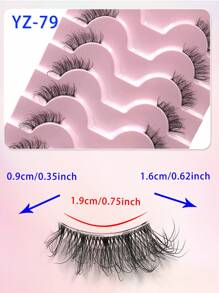 ENCHUW 8 对假睫毛半睫毛透明带状睫毛尾部加长睫毛适合日常佩戴 - 自然纖長款 - 查看 2
