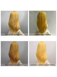 动漫角色扮演假发 公主假发 黄金色长卷发角色扮演假发 女孩合成假发 黄色卷发角色扮演假发 万圣节派对角色扮演假发 - 金色 - 查看 8